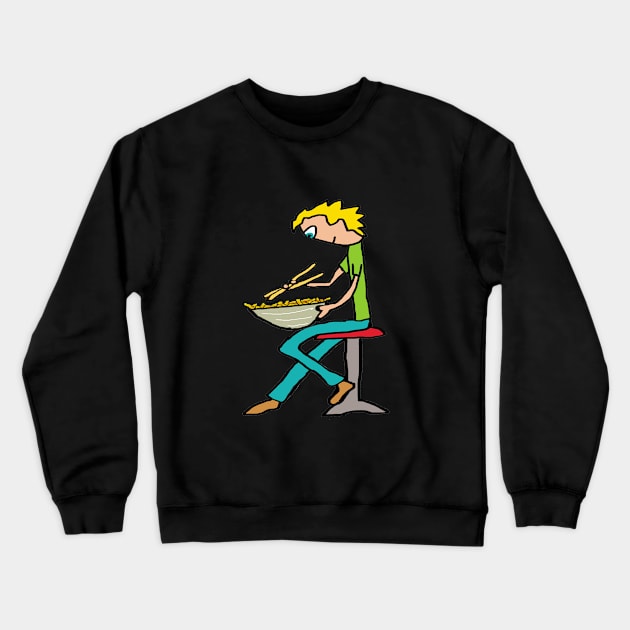 Chopsticks and Noodles Crewneck Sweatshirt by Mark Ewbie